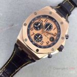 Swiss Grade 3126 Audemars Piguet Copy Watch Rose Gold Leather